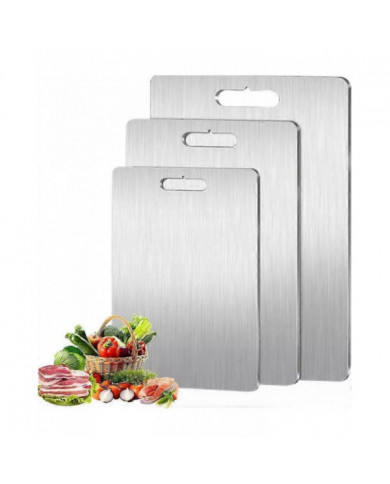 Planche à découper en acier inoxydable double face Planche à découper de fruits domestiques de qualité alimentaire [...]