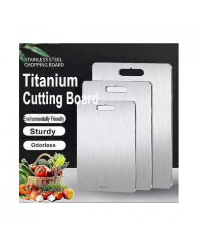 Planche à découper en acier inoxydable double face Planche à découper de fruits domestiques de qualité alimentaire [...]