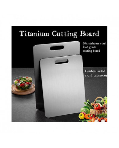 Planche à découper en acier inoxydable double face Planche à découper de fruits domestiques de qualité alimentaire [...]