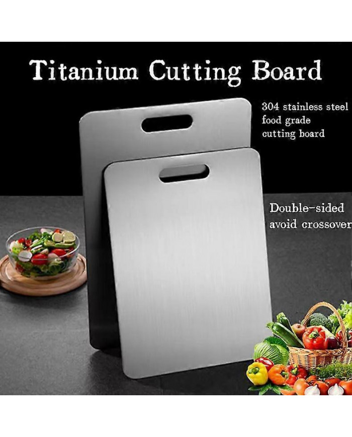 Planche à découper en acier inoxydable double face Planche à découper de fruits domestiques de qualité alimentaire [...]