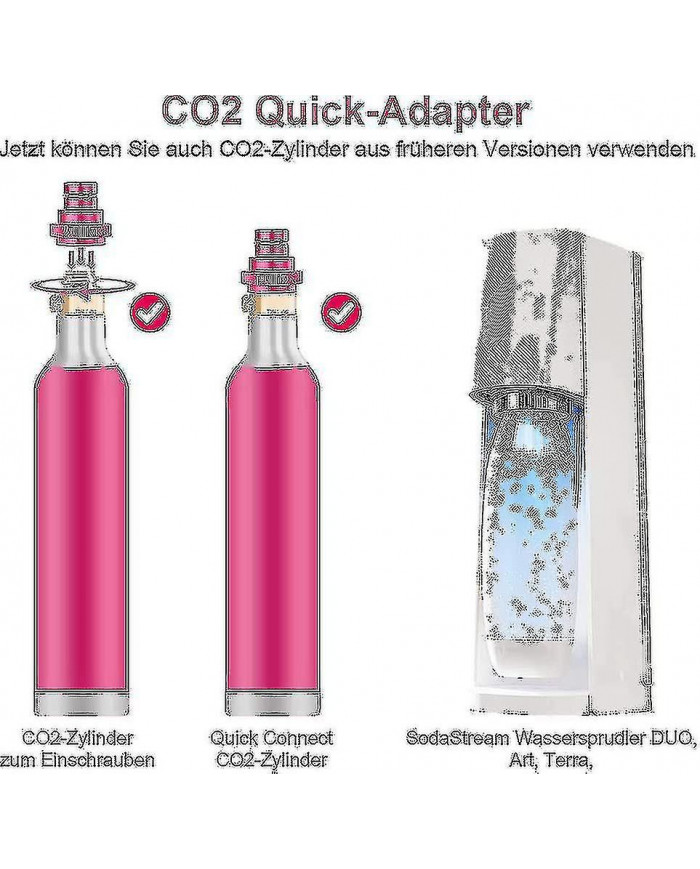 Nouveau Adaptateur Co2 Quick Connect Compatible Sodastream Arroseur D’eau Duo Art, Terra, Tr21-4 Jnnjv