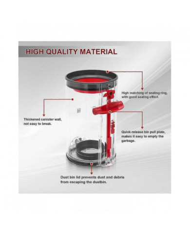Remplacement du bac à poussière pour V11 V15 SV14 SV15 SV22 Aspirateur Poubelle Pièces de rechange pour grand bac