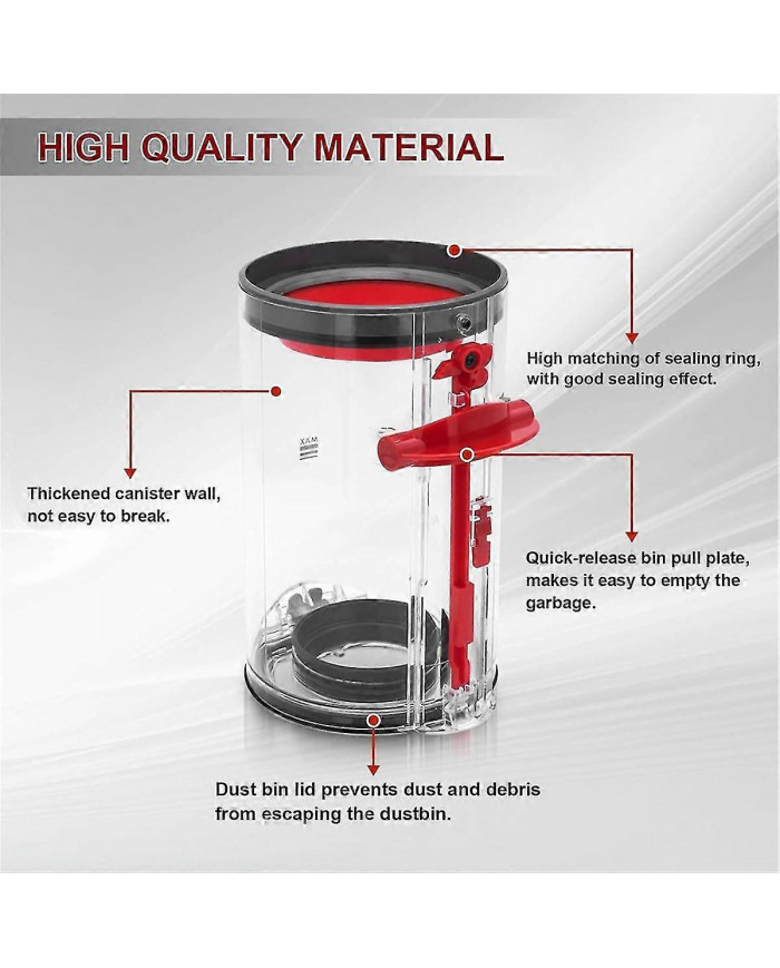 Remplacement du bac à poussière pour V11 V15 SV14 SV15 SV22 Aspirateur Poubelle Pièces de rechange pour grand bac