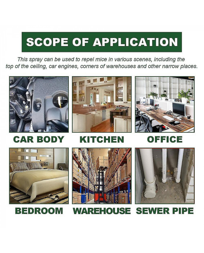 1/2/3pcs Menthe poivrée Répulsif Souris Répulsif Souris Répulsif Spray Armure Naturelle Rongeur Bouclier [...]
