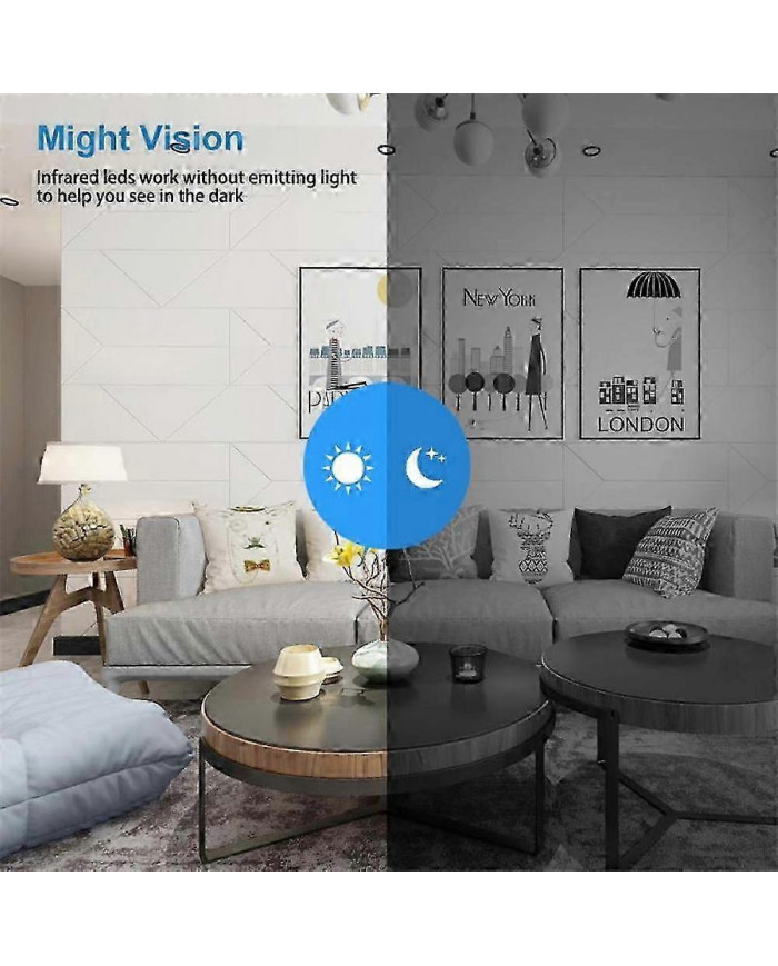 Mini caméscope de vision nocturne Surveillance de sécurité 1080p Hd Wifi Moniteur pour bébé Sécurité intérieure [...]