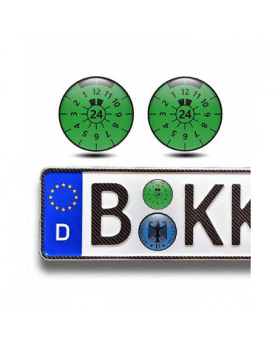 2pcs 3D gel sticker plaque d’immatriculation seal badge, décalcomanies de plaque TUV 2024 Nouveau
