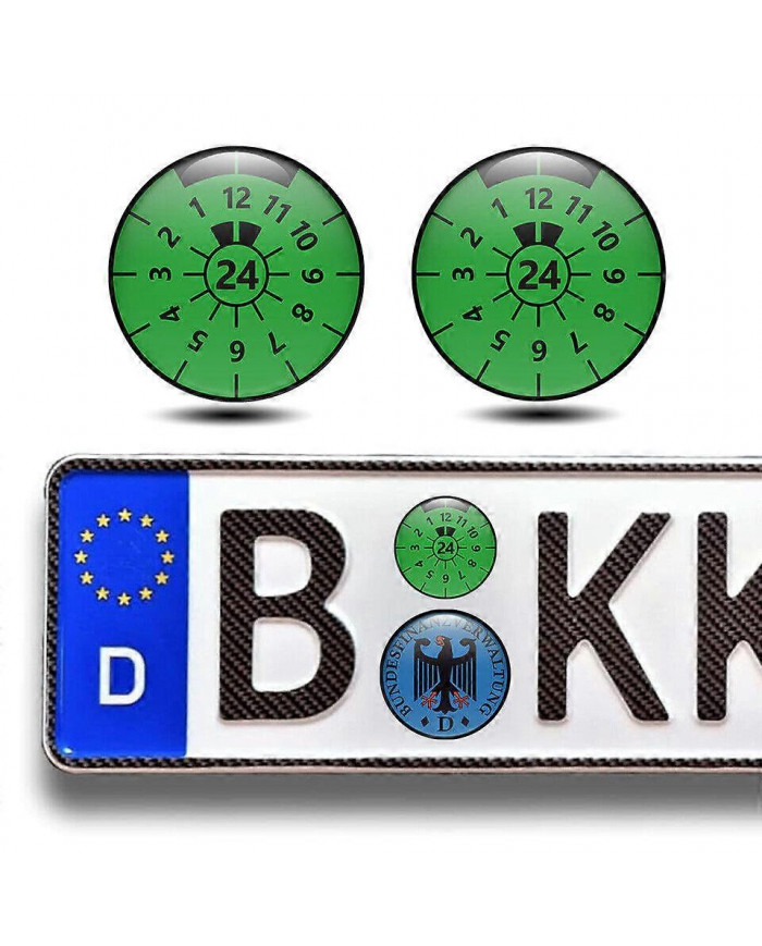 2pcs 3D gel sticker plaque d’immatriculation seal badge, décalcomanies de plaque TUV 2024 Nouveau