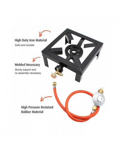 8kw Gas Boiling Anneau Fonte Brûleur Grand GPL Poêle Cuisinière extérieure Cadre en fer Poêle portable de contrôle [...]