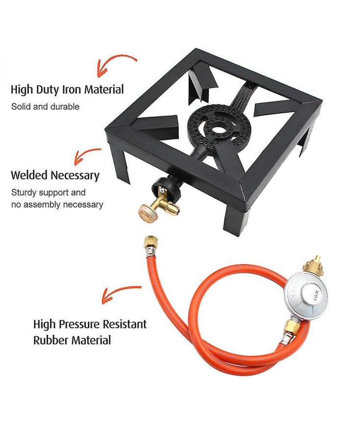 8kw Gas Boiling Anneau Fonte Brûleur Grand GPL Poêle Cuisinière extérieure Cadre en fer Poêle portable de contrôle [...]