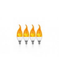 4 Pack 3w E14 Led Ampoule Effet De Flamme Ampoule Avec 3 Modes d’Éclairage Ampoule Décorative