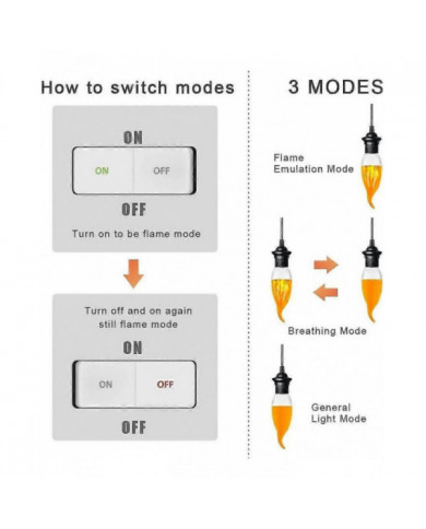 4 Pack 3w E14 Led Ampoule Effet De Flamme Ampoule Avec 3 Modes d’Éclairage Ampoule Décorative