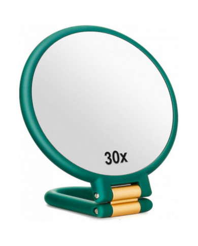 30x Miroir grossissant Miroirs de voyage avec poignée - Miroir à main double face avec aimant 1X 30X