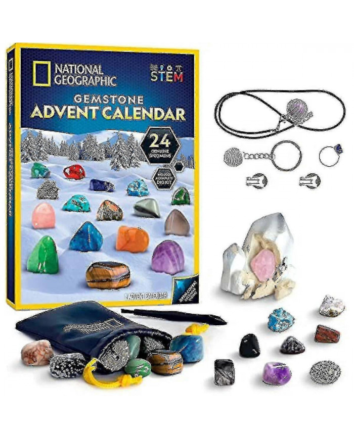 Calendrier de l’Avent National Geographic Gemstone - Calendrier de l’Avent pour enfants avec 24 pierres précieuses [...]