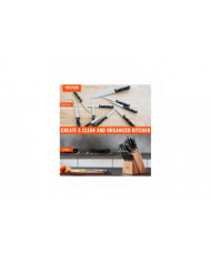 Bloc de rangement de couteaux 15 fentes, support de porte-couteaux multifonctionnel pour un rangement facile dans [...]