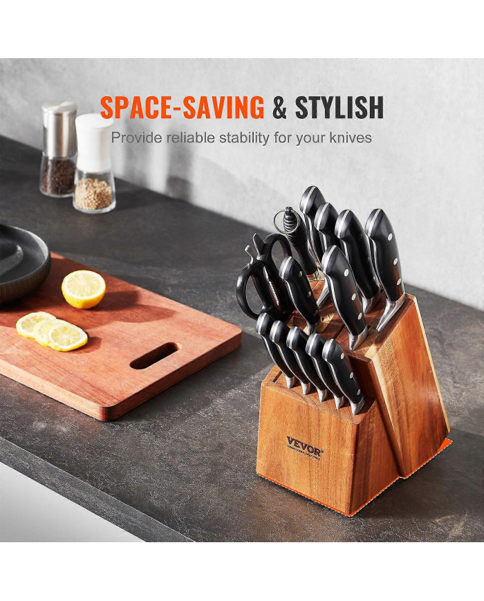 Bloc de rangement de couteaux 15 fentes, support de porte-couteaux multifonctionnel pour un rangement facile dans [...]