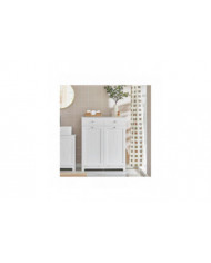 SoBuy Armoire à linge 2 tiroirs 2 portes avec 2 paniers à linge amovibles, BZR33-W