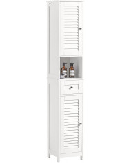 SoBuy FRG236-W, White Free Standing Tallboy Salle de bains Armoire de rangement