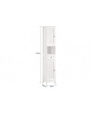 SoBuy FRG236-W, White Free Standing Tallboy Salle de bains Armoire de rangement