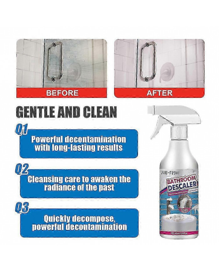 Nettoyant de salle de bain Spray Puissant détachant Éliminer rapidement la moisissure Descale Accessoires de [...]