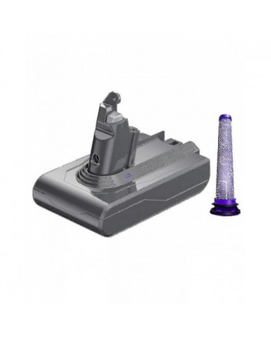 21.6v Remplacer V6 Dc62 Batterie + préfiltre Compatible V6 Sv04 Sv03 Dc58 Dc59 Dc61 Dc74 Animal Dc72 Series Vacuum-d