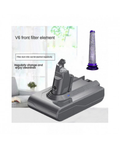 21.6v Remplacer V6 Dc62 Batterie + préfiltre Compatible V6 Sv04 Sv03 Dc58 Dc59 Dc61 Dc74 Animal Dc72 Series Vacuum-d