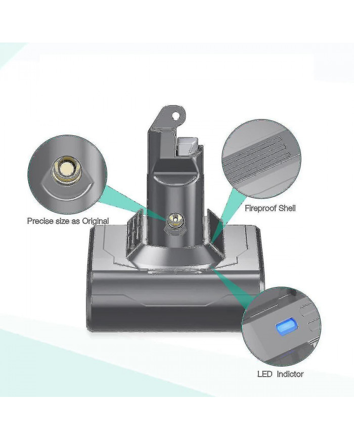 21.6v Remplacer V6 Dc62 Batterie + préfiltre Compatible V6 Sv04 Sv03 Dc58 Dc59 Dc61 Dc74 Animal Dc72 Series Vacuum-d