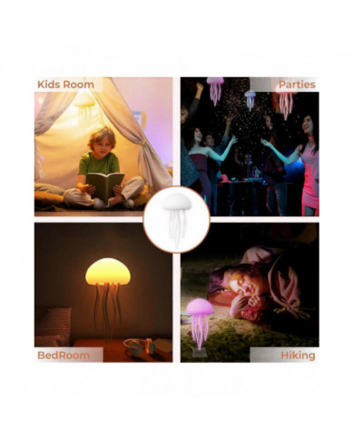 Veilleuse méduse méduse à commande vocale - Lampe d’ambiance dégradée de 72 couleurs avec effet flottant pour la [...]