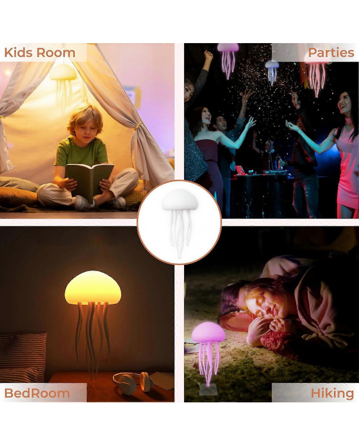 Veilleuse méduse méduse à commande vocale - Lampe d’ambiance dégradée de 72 couleurs avec effet flottant pour la [...]