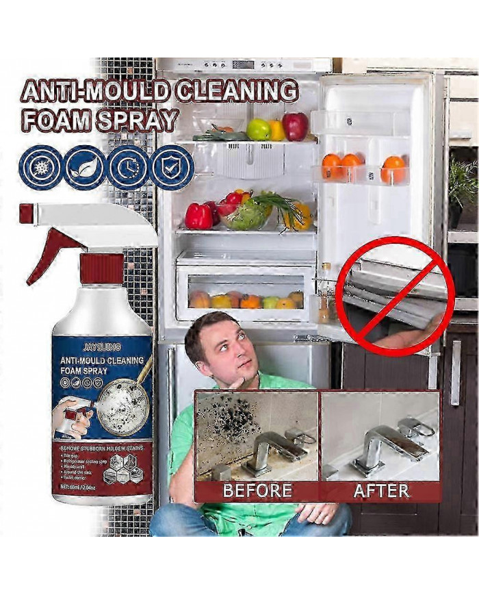 1-3x Nettoyant anti-moisissure Mousse Spray Agent Anti-moisissure efficace Nettoyant anti-moisissure