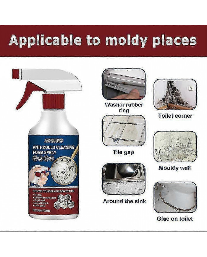 1-3x Nettoyant anti-moisissure Mousse Spray Agent Anti-moisissure efficace Nettoyant anti-moisissure