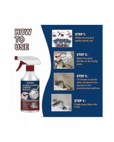 1-3x Nettoyant anti-moisissure Mousse Spray Agent Anti-moisissure efficace Nettoyant anti-moisissure