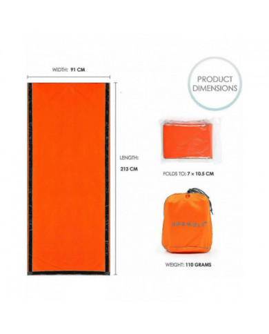 4x Outdoor Emergency Thermal Waterproof Sleeping Bag Camping Survival Bivvy Sack