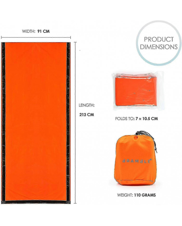 4x Outdoor Emergency Thermal Waterproof Sleeping Bag Camping Survival Bivvy Sack