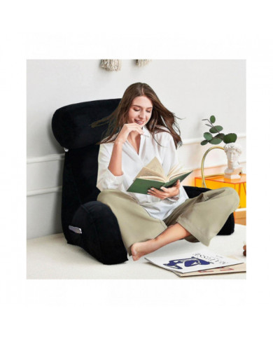 Oreiller de lecture, oreiller de dossier, oreiller de repose-dos pour s’asseoir au lit, grand dossier adulte avec [...]