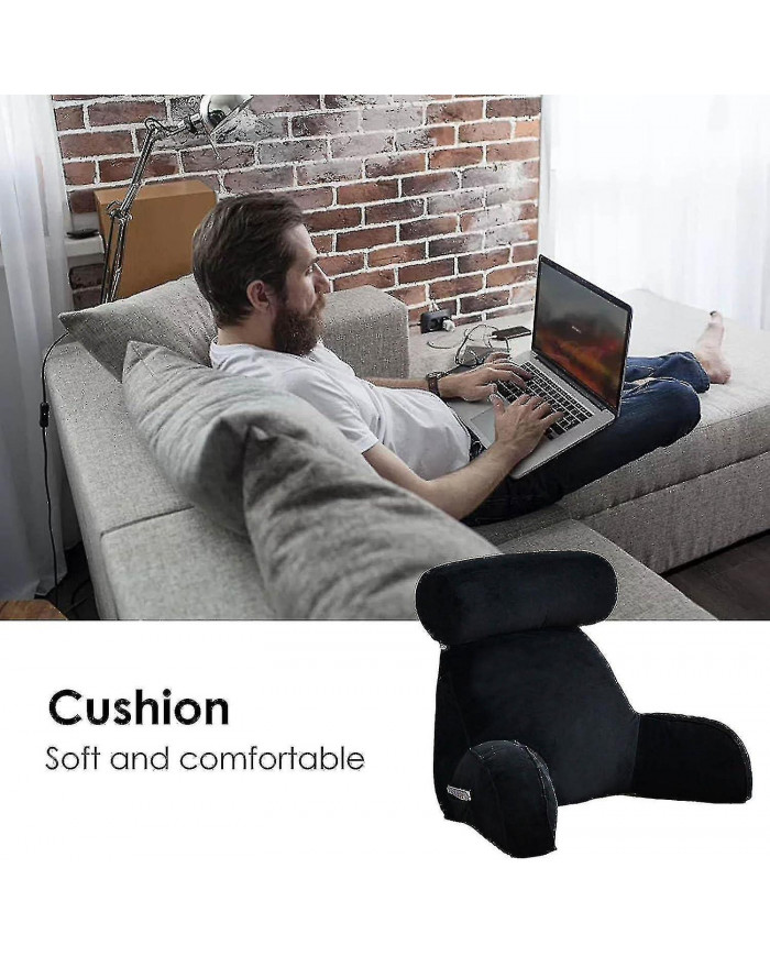Oreiller de lecture, oreiller de dossier, oreiller de repose-dos pour s’asseoir au lit, grand dossier adulte avec [...]