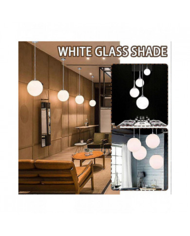 Matte White Globe Glass Abat-jour Remplacement Round Light Cover Fix