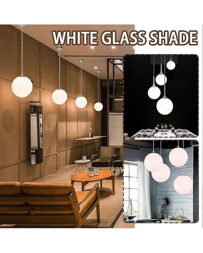 Matte White Globe Glass Abat-jour Remplacement Round Light Cover Fix
