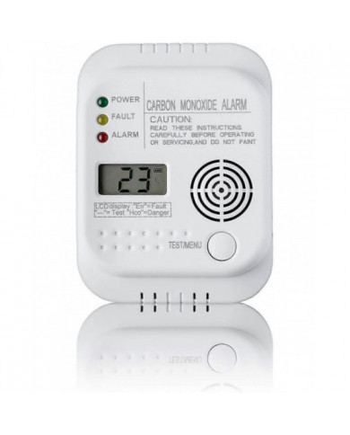 Détecteur de monoxyde de carbone, alimenté par batterie, détecteur de gaz avec affichage et jauge de température