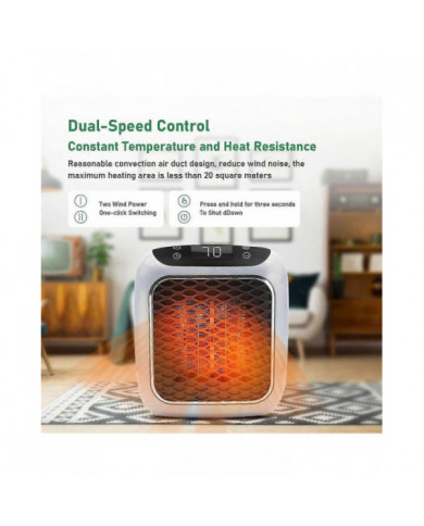 Mini radiateur soufflant, prise de radiateur soufflant, chauffage à prise, radiateur soufflant, 800 watts, prise [...]