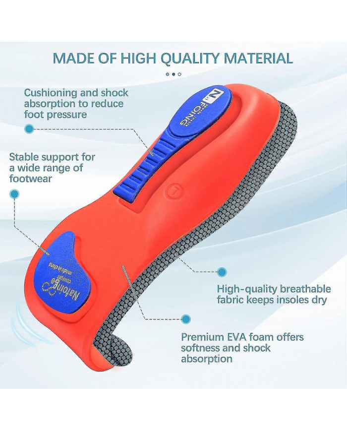 2 paires de semelles Norélie, semelles orthopédiques Norelie pour le soutien de la voûte plantaire, semelles [...]