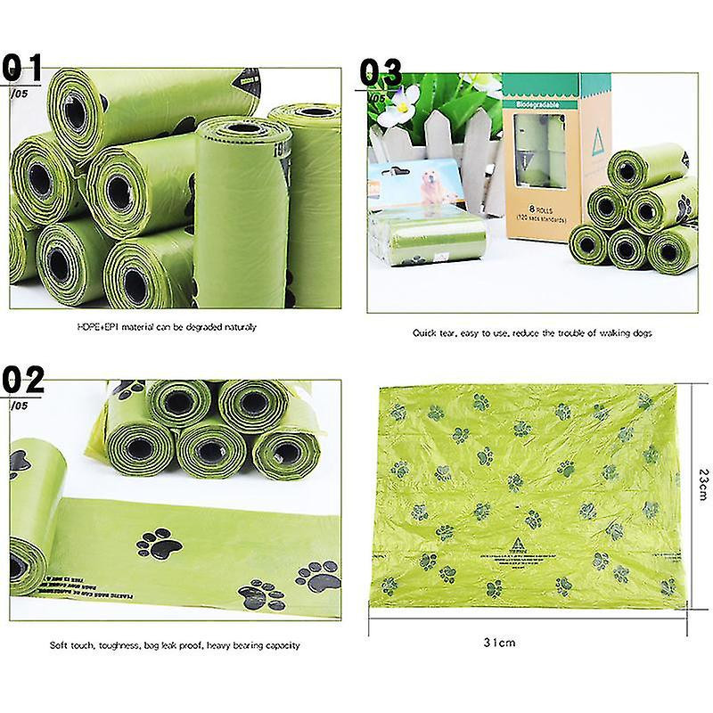 Sacs à excréments de chien biodégradables Sacs de déchets pour chiens Sacs à excréments zéro déchet Chien Chat [...]