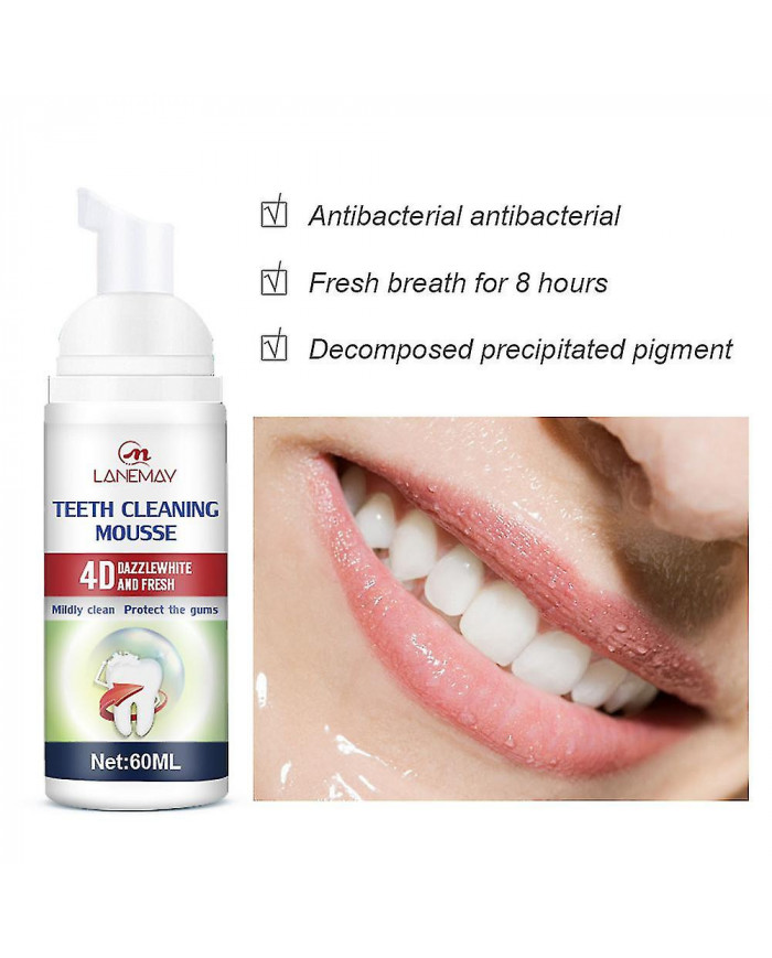 Menthe Dents Blanchiment Dentifrice Mousse Bicarbonate de Soude Pâte Mousse Tache Enlever