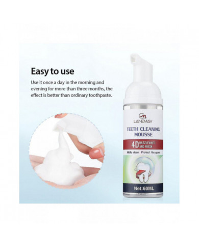 Menthe Dents Blanchiment Dentifrice Mousse Bicarbonate de Soude Pâte Mousse Tache Enlever