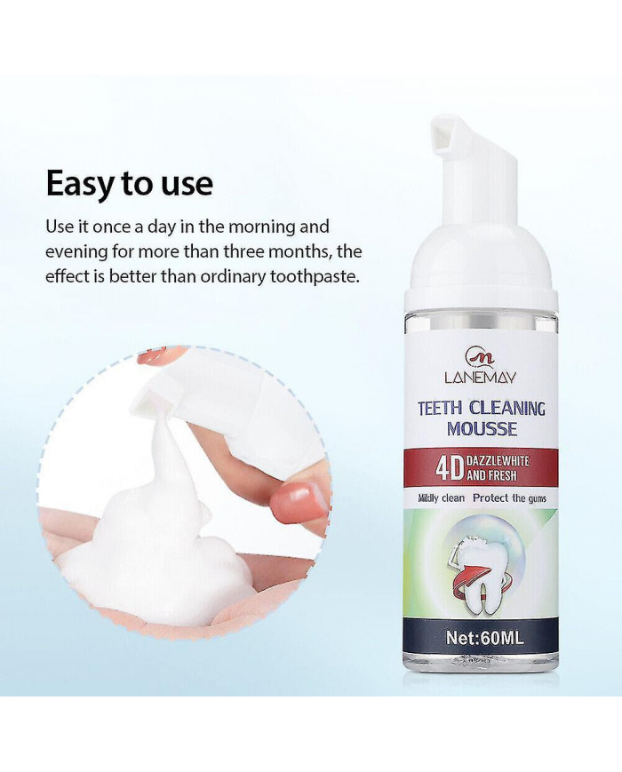 Menthe Dents Blanchiment Dentifrice Mousse Bicarbonate de Soude Pâte Mousse Tache Enlever