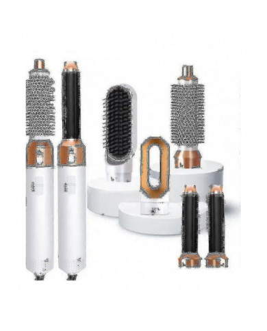 5 en 1 Hair Styler, airwrap Air Styler avec sèche-cheveux brosse à air chaud, lisseur Wrapper (Gol blanc