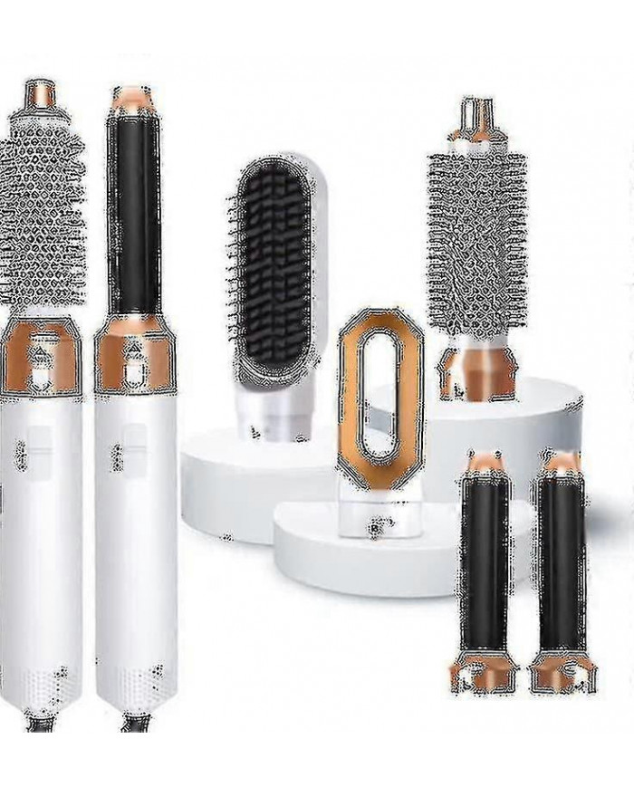 5 en 1 Hair Styler, airwrap Air Styler avec sèche-cheveux brosse à air chaud, lisseur Wrapper (Gol blanc