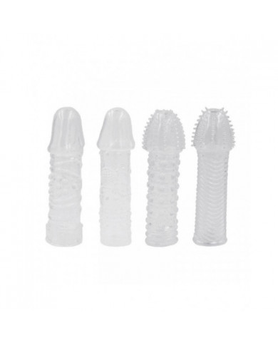 Pochette en cristal Silicone Spike Préservatifs pour Mâle Retard Ensemble Couverture Couple Jouets pour Un