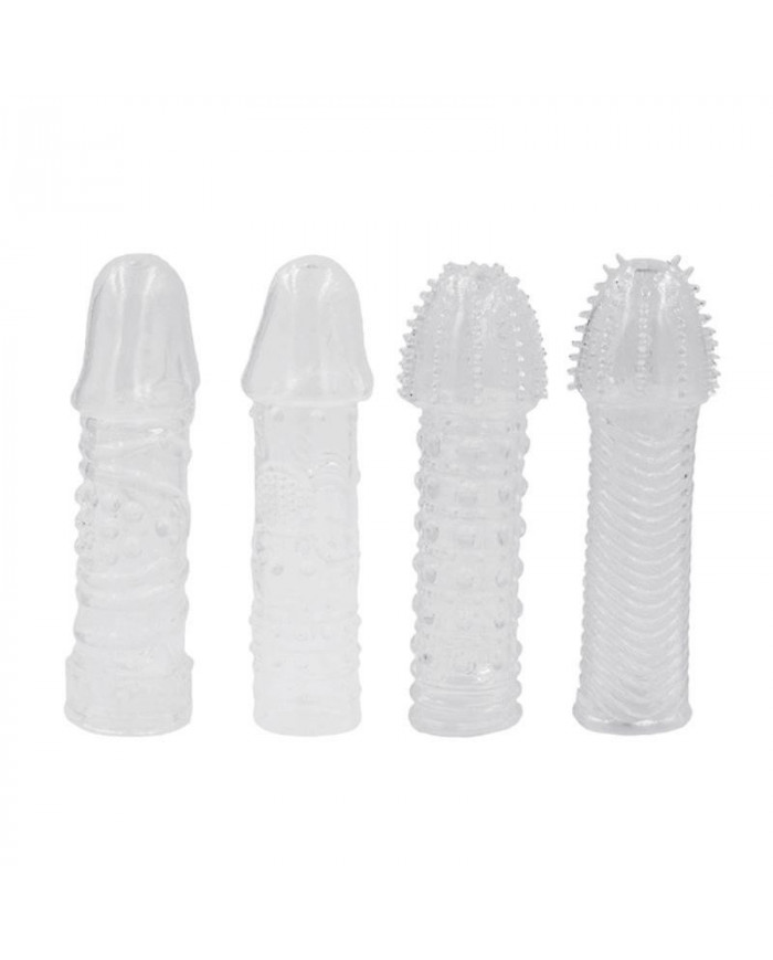 Pochette en cristal Silicone Spike Préservatifs pour Mâle Retard Ensemble Couverture Couple Jouets pour Un