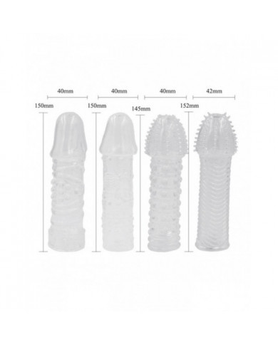 Pochette en cristal Silicone Spike Préservatifs pour Mâle Retard Ensemble Couverture Couple Jouets pour Un