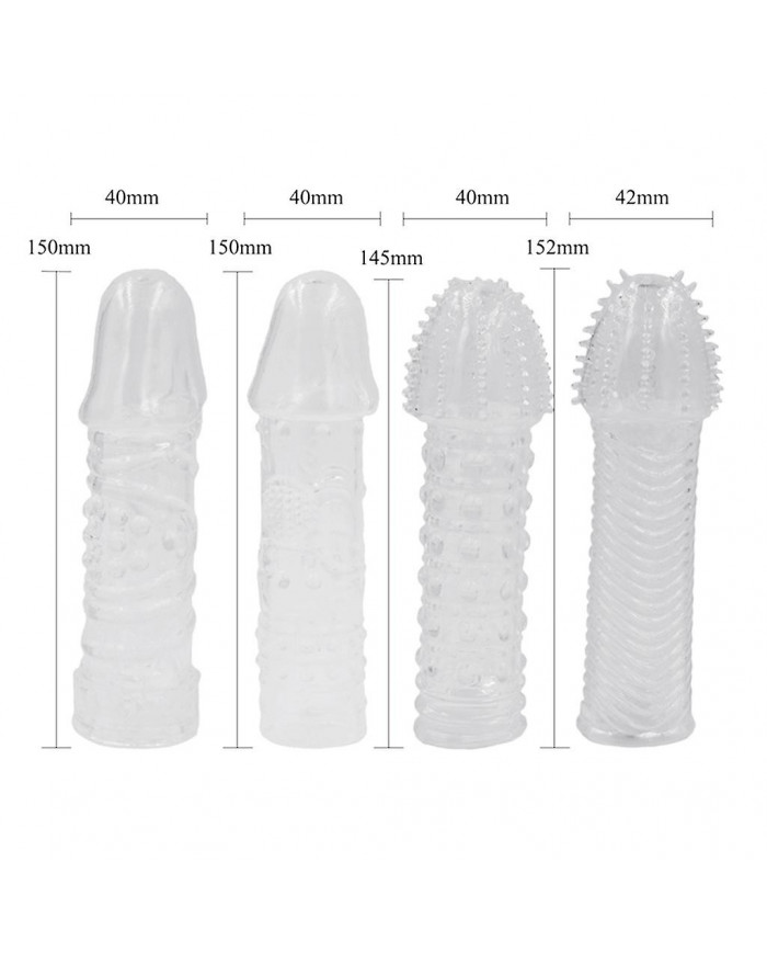 Pochette en cristal Silicone Spike Préservatifs pour Mâle Retard Ensemble Couverture Couple Jouets pour Un